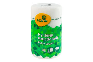 Полотенце бумажное 2-х слойное Green line Ecolo 1шт