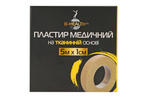 Пластир медичний на тканинний основі котушковий 5мх1см B-health 1шт