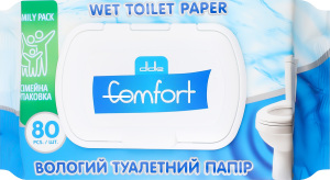 Туал. папір Didie Comfort 80 шт. вологий з клапаном