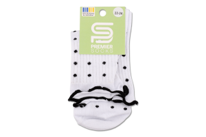 Шкарпетки Premier socks вис рюш чорн горох р22-24