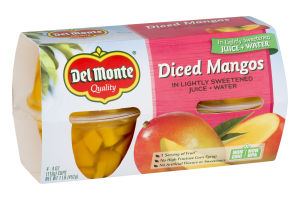 Del Monte Diced Mangos In Lightly Sweetened Juice + Water - 4 CT