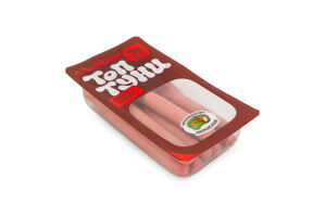 Сосиски варені Топтуни з яловичиною Укрпромпостач-95 в/с лоток 0.38кг