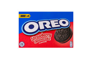 Печенье с какао и начинкой со вкусом клубники и чизкейка Oreo к/у 228г
