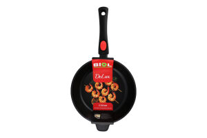 Сковорода ДеЛюкс антипригарне покриття індукційне дно з"ємна ручка 24см2417P Біол