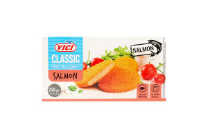 Бургеры замороженные лососевые в панировке обжареные Classic Vici к/у 250г