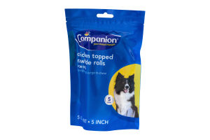Companion Dog Rawhide Chicken Topped 5 Inch - 5 CT