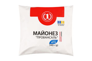 Майонез Провансаль 67% 340г п/е ТМ "1"