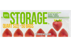 Smart Sense Storage Bags Quart Size - 50 CT
