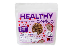 Каша из плющеной чернозерной спельты, ячменя и льна с малиной клубникой и питахайей Berry kiss Healthy Choice д/п 300г