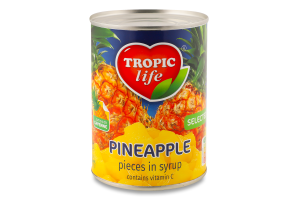 Ананас шматочками в сиропі Tropic life з/б 540г