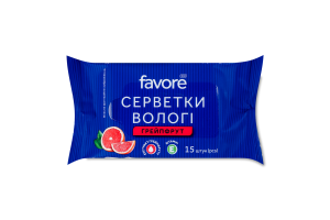 Серветки вологі Favore з екстрактом грейпфруту