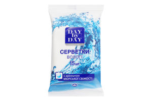 Серветки вологі з ароматом морської свіжості Hygiene Day by Day 15шт