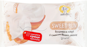 Булочка в глазури со вкусом белого шоколада Sweet bun Рома м/у 0.16кг
