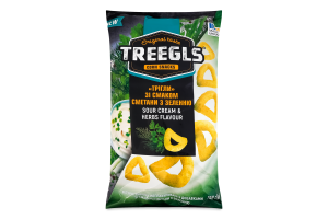 Сніданки сухі неглазуровані з добавками зі смаком сметани з зеленню Treegls м/у 150г