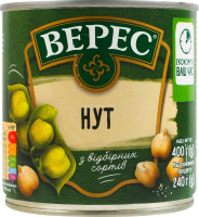 Нут стерилізований Верес з/б 400г