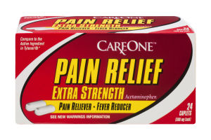 CareOne Pain Relief Extra Strength Caplets Pain Reliever-Fever Reducer - 24 CT