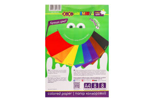 Папір кольоровий ZiBi А4 8кол