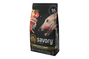 Корм д/собак з м"ясом качки та кролика сухий 3кг Сейворі