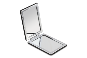 Дзеркало кишенькове різнокольорове метал 6*8,5см