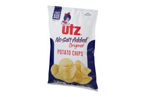 Utz No Salt Added Original Potato Chips Family Size