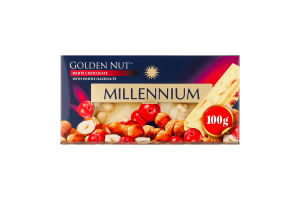 Шоколад белый с целыми лесными орехами Golden Nut Millennium к/у 100г