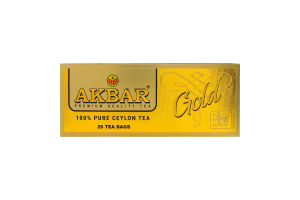 Чай черный цейлонский Gold Akbar в/с к/у 25х2г