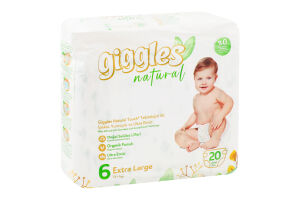 Підгузки Нейча екстра лардж 6 15+кг 20шт Гіглс