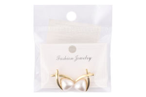 Сережки-гвіздки жовтий метал з камінцями та штучними перлами в асортименті ZBYK250513110