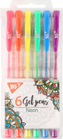 Набір ручок гелевих Neon різнокольорових 6шт Yes