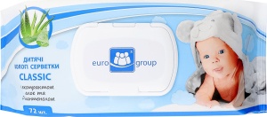Салфетки влажные Classic Baby Euro Group 72шт