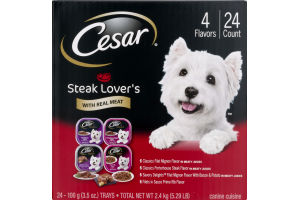 Cesar Steak Lover's Canine Cuisine Variety - 24 CT