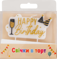 Свеча в торт Happy birthday Баннер Festa 1шт