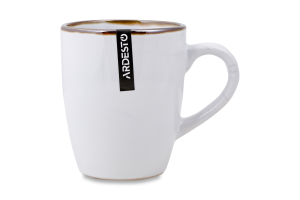 Чашка Marmo 390мл біла кераміка Ardesтo