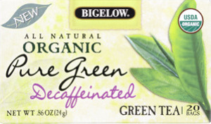 Bigelow All Natural Organic Pure Green Decaffeinated Green Tea - 20 Tea Bags