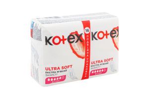 Прокладки гигиенические Супер Ultra Soft Kotex 16шт