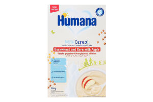 Каша молочна для дітей від 6міс гречано-кукурудзяна з яблуком Humana к/у 200г