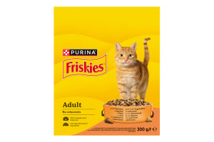 Корм сухой полнорационный для взрослых котов c курицей и овощами Friskies к/у 300г