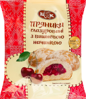 Пряники глазированные с вишневой начинкой БКК м/у 300г