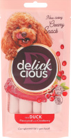 Ласощі для собак кремові з качкою та додаванням журавлини Delickcious м/у 4х15г