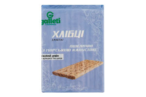 Хлібці пшеничні хрусткі з морською капустою Galleti м/у 100г
