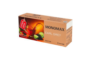 Чай чорний цейлонський дрібний з бергамотом Earl Grey Monomax к/у 25х1.5г