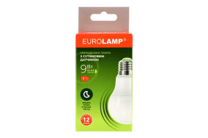 Лампа LED з сутінковим датчиком A60 9W E27 4000K Eurolamp