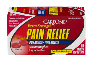 CareOne Extra Strength Pain Relief Acetaminophen Tablets - 50 CT
