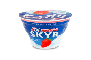 Йогурт 1.8% высокое содержание белка с фруктовым наполнителем Клубника Skyr Яготинский ст 140г