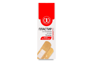 Пластир на тканинній основі 19х72мм ТМ "1" 10шт