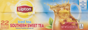 Lipton Iced Tea Southern Sweet Tea Bags Family Size - 22 CT