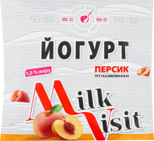 Йогурт з наповнювачем Персик 1,5% 400г п/е Milk Visit