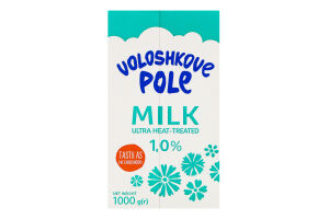 Молоко ультрапастеризоване 1% 1кг т/брік Волошкове поле