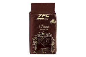 Кава Brown в зернах смажена 1кг м/у ZFC