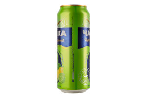 Пиво спеціальне 500мл 0.5% безалкогольне світле нефільтроване пастеризоване Лимон-лайм №0 Чорноморська Чайка з/б